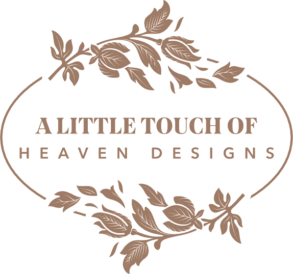 A Little Touch of Heaven Designs logo — a botanical oval crest